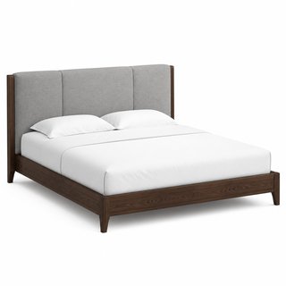 Walnut Upholstered Bed